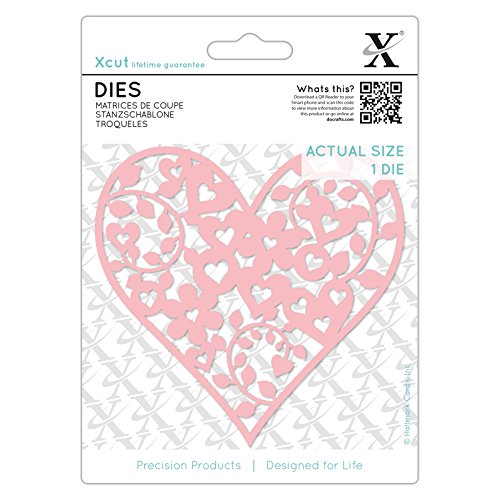 docrafts XCU503441 Xcut Stanzschablonen – Blumenherz, Blech, rose, 19.5 x 14.3 x 1.2 cm von Docrafts