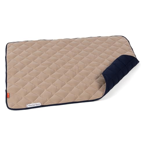 Doctor Bark Hundedecke Fleece Wendedecke - Flauschige, robuste Hundematte für große Hunde - Liegedecke, waschbar bis 95°C (Beige/Marina, XL - 120x100 cm) von Doctor Bark