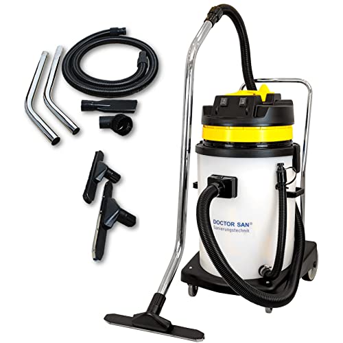 Doctor San - Sanierungstechnik Nasssauger Wassersauger Industriestaubsauger 60L Kunststofftank 2000W beutellos Abflussschlauch von Doctor San - Sanierungstechnik
