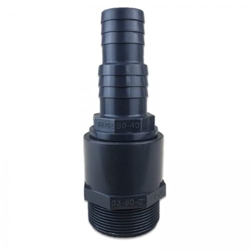 Schlauchreduzierung mit 2" Rohrgewinde auf Doppeltülle Ø 38/32mm | 2-fach Reduzierung | stabiles PVC (2" x 38/32mm) von Doctor San - Sanierungstechnik
