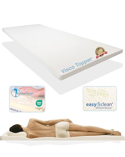 Doctorsleep Viscoelastische Matratzenauflage „MediTopper Deluxe Plus mit Memory Foam Effekt. Größe: 170x200x5cm Härtegrad 3 mit Aloe Vera EC Bezug von Doctorsleep