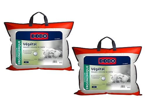 DODO Ergonomisches Visco-Kopfkissen 2er-Set - 45 x 70 cm Vegetal von Dodo
