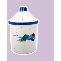 1990Er Postmoderne Keramik Dose "Kochkunst" Deutschland Sprenkel Pinselstrich 90Er Memphis Milano Behälter 1990Er Postmoderne Keramik Dose "Kochkunst" Deutschland Sprenkel Pinselstrich 90Er Memphis Milano Behälter von DodoVintageShop