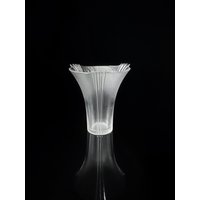 Vintage Art Deco Revival Blei Kristall Vase 80Er Italien 1980 Cristallo Al Piombo Italy Glas Fontana Arte von DodoVintageShop