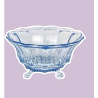 Vintage Art Deco Schale Hannah Blau Walther Glas 1930 30Er Fußschale Azur von DodoVintageShop