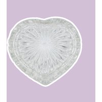 Vintage Bonboniere Kristall Glas Herz Geschenk Kawaii 80Er 1980 Deckeldose 80S Bleikristall Box Art Deco Revival von DodoVintageShop