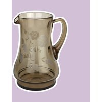 Vintage Karaffe Rauchglas Mid Century Bleischliff Gravur Blumen Floral Modernist Glas Grau Braun Krug Kanne 1950Er 50S 60Er 1960 Vintage Karaffe Rauchglas Mid Century Bleischliff Gravur Blumen Floral Modernist Glas Grau Braun Krug Kanne 1950Er 50S 60Er 1960 von DodoVintageShop