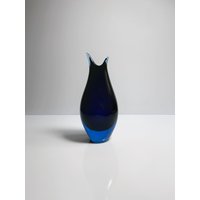 Vintage Murano Flavio Poli Vase Violett Hellblau Schwarz Glas Venedig Mid Century Vetro Barovier Toso Tonelli Nason von DodoVintageShop