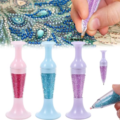 Blumentopf-Bohrstift mit automatischer Dosierung, Diamant-Kunst-Malerei-Set – 3 Stifte von Doduiu