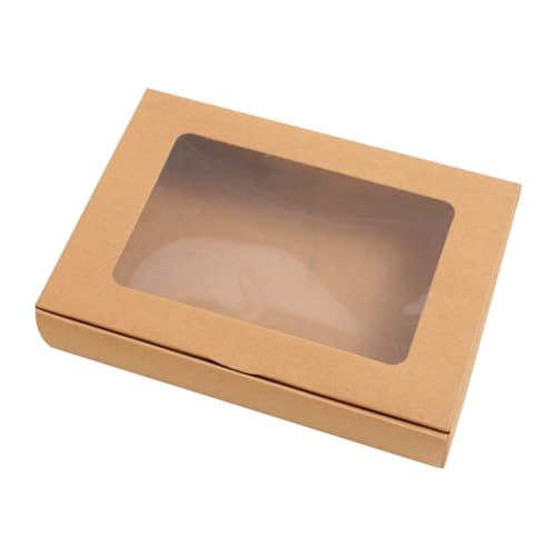 Doengdfo Kraftpapier-Verpackungsbox, Picknick-Verpackungsbox, Kraftbox, Salatbox mit Klarem Fenster, M von Doengdfo