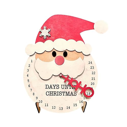 Doengdfo Weihnachts-Countdown-Ornament Aus für Zuhause, Weihnachtsdekoration, Weihnachts-Adventskollektion, Dekorativer, Wiederverwendbarer Countdown-Kalender Aus, 11,8, Weihnachtsmannb von Doengdfo