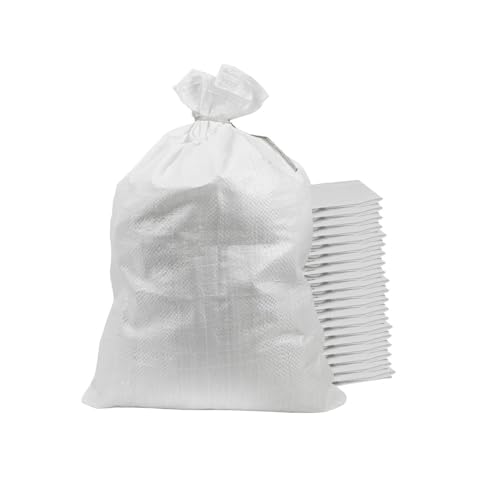 Dönges 20 x Sandsack 40 x 60 cm | Weißer PP Gewebesack mit Band | Beschwerungssack, Säcke für Sandsäcke, Überschwemmungsschutz, Hochwasserschutz | Leere Säcke zum Befüllen von Dönges