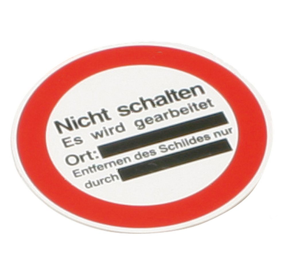 Dönges Aufbewahrungsbox Warnschild mit Aufhängeloch von Dönges