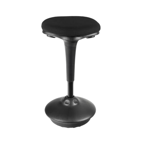 Dönges Ergonomische Stehhilfe höhenverstellbar mit Rundsitz | Sitzbreite 340 mm | Wackelhocker, höhenverstellbarer Bürohocker,Stehhocker, Stehstuhl & Schreibtischhocker in schwarz von Dönges