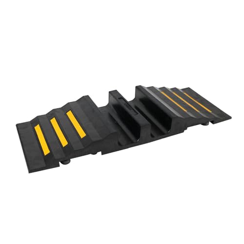 Dönges Gummischlauchbrücke, B, 2 x B, C oder D (Gummibrücke Überfahrhilfe Überfahrschutz Kabelbrücke Schlauchbrücke), aus schwarzem Vollgummi, seitliche Reflexstreifen von Dönges