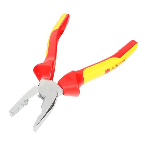 Dönges Kombizange 200 mm VDE isoliert | DIN ISO 5746 | Made in Germany | für weichen und harten Draht | Farbe: rot/gelb | Seitenschneider, Elektrikerzange von Dönges