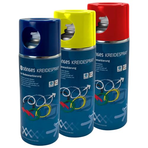 Dönges Kreidespray zur Bodenmarkierung gelb | 400 ml Spraydose | anwendbar auf verschiedenen Oberflächen | Markierungsspray, Bodenmarkierungsspray, Eventspray von Dönges