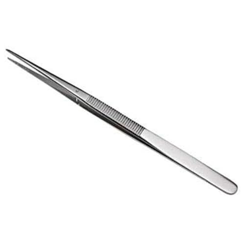 Dönges Pinzette mit Führungsstift, gerade, spitz, Länge 155 mm (Präzisionspinzette Mechanikerpinzette Arbeitspinzette Universalpinzette), Oberfläche vernickelt, fein gezahnte Greifflächen von Dönges