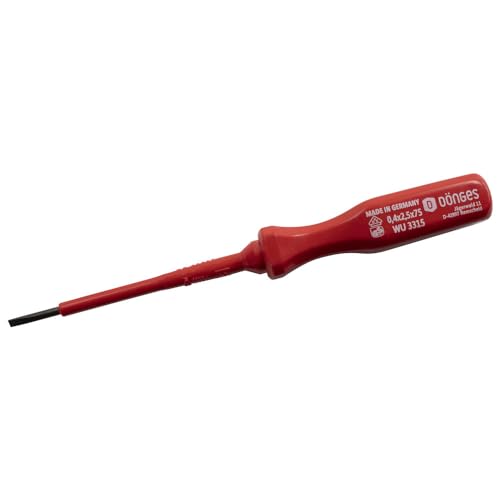 Dönges Schlitz-Schraubendreher, VDE-isoliert, DIN 7437, 2,5 x 75 mm (Schlitzschraubendreher Schlitzdreher Schraubendreher Schraubenzieher Schlitzschraubenzieher Elektriker-Schlitzschraubendreher) von Dönges
