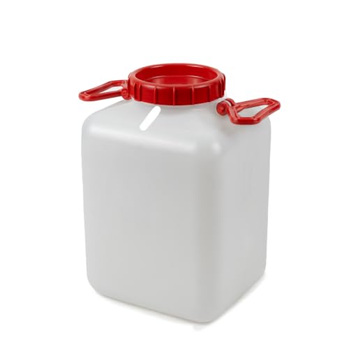 Dönges Weithalskanister vierkant (Ölbindemittel Rechteck Ölbehälter stapelbar Kanister) Volumen: 20 l/Abmessung L x B x H: 275 x 235 x 395 mm/Deckel Ø: 140 mm von Dönges