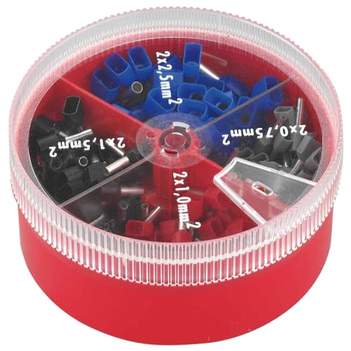 Dönges Zwillings-Aderendhülsen-Sortiment, DIN 46228, 0,75-2,5 mm² ITS 0.75-2.5 (Aderendhülse Aufbewahrungsbox Kleinteilemagazin Kleinteilmagazin Sortimentskasten Streudose ZwillingsAderendhülse) von Dönges