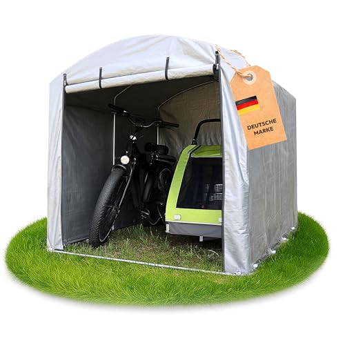 Dönges-Fahrrad-Garage, anthrazit 120 x 176 x 163 cm, 2,11 m2, für Fahrräder und Gartengeräte, wasserdichter Schutz | Gerätehaus | Aufbewahrungsgarage | Garagenzelt | Motorradgarage | Witterungsschutz von Dönges