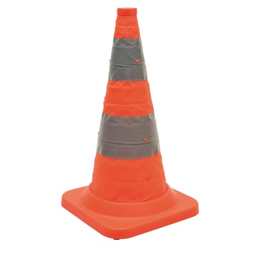 Dönges Faltleitkegel, Höhe 500 mm, Pro-Version, teilreflektierend (Leitkegel Verkehrsleitkegel Pylon Pylonen), ideal bei Autopannen und zur Kennzeichnung von Absperrungen und Gefahrenstellen von Dönges