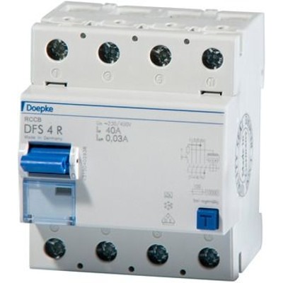 FI-Schutzschalter A 4p 440V 63A 0,03A 4TE REG DIN-Schiene(REG) 10kA von Doepke