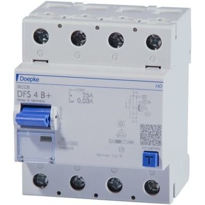 FI-Schutzschalter B+ 4p 400V 63A 0,3A 4TE REG DIN-Schiene(REG) 10kA 3kA/stoß von Doepke