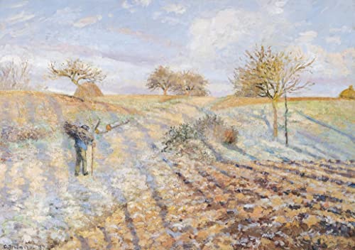 DOeraa Leinwandbilder Bild Poster Kunstdrucke Ölgemälde Weißer Frost von Camille Jacob Pissarro für Wanddekoration 60x90cm von DoerAa