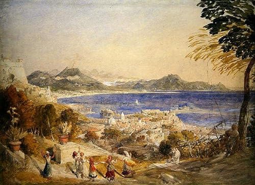 DOeraa Leinwandbilder Bild Poster Kunstdrucke Ölgemälde die Bucht von Neapel von einem berühmten Maler für Wanddekoration 60x90cm von DoerAa
