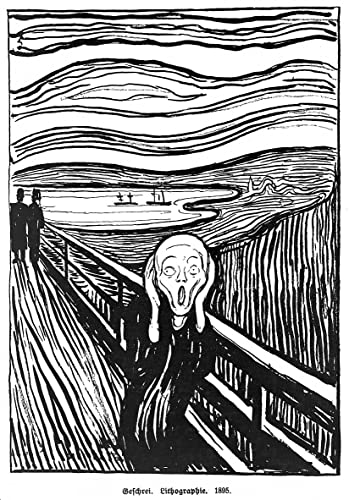 Leinwand Bilder Kunstdrucke Leinwand Plakat Berühmtes Gemälde Der Schrei von Edvard Munch für Wohnzimmer 60x90cm von DoerAa