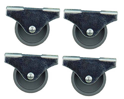 4er Set M?bel-Bockrolle, verschiedene Gr??en KS-Rad, grau (45x17mm) von Dörner + Helmer