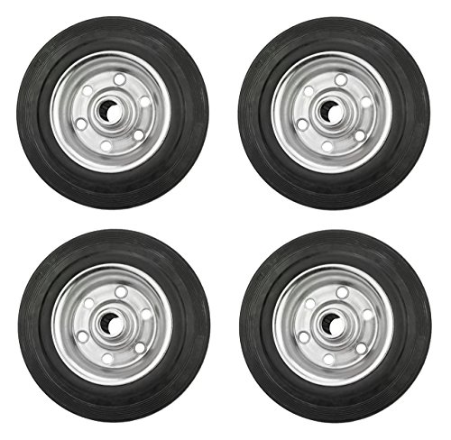 4er Set Vollgummi-Rad 80x25x12 mm Rola Nabe 40 mm, Stahlfelge, schwarz von Dörner + Helmer
