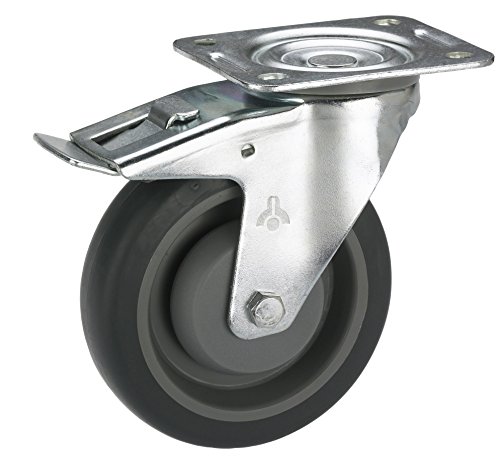 Dörner + Helmer 716665F Lenkrolle mit Platte, Schwarz von Dörner + Helmer