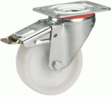 Dörner + Helmer 732141 Polyamid-Lenkrolle mit Feststellrolle 80 x 30 mm/Platte 100 x 85 mm von Dörner + Helmer