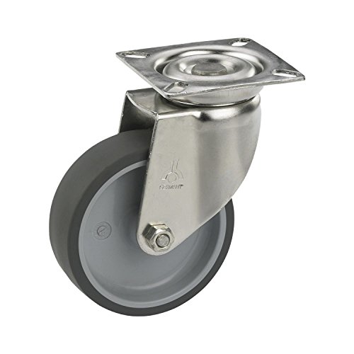 Dörner + Helmer 770160 Lenkrolle mit TPE Lauffläche 50 x 18mm/Platte 55 x 55mm, ohne Feststeller von Dörner + Helmer