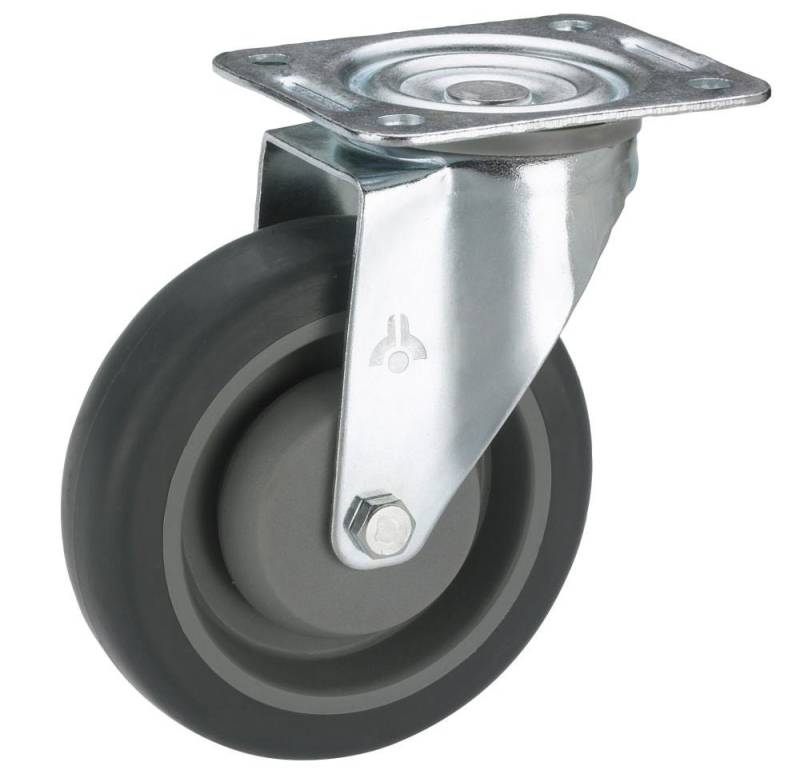 Dörner + Helmer Möbelrolle Lenkrolle mit Platte 100 x 32 mm, Tragkr. 150 kg von Dörner + Helmer