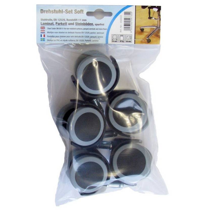 Dörner + Helmer Möbelrolle Stuhlrolle inkl. Stift 50 x 62 mm, 5 Stück von Dörner + Helmer