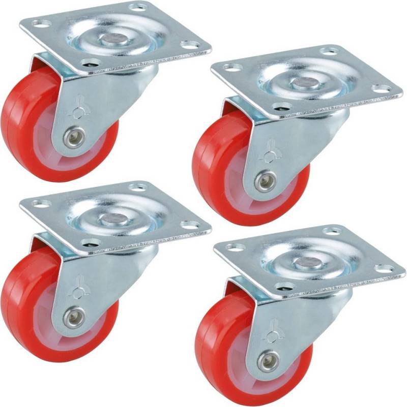 Dörner + Helmer Schwerlastrolle, Mini-Lenkrollen 4 Stück aus Polyurethan Tragkraft 60kg 30x14mm rot Dörner + Helmer Schwerlastrolle, Mini-Lenkrollen 4 Stück aus Polyurethan Tragkraft 60kg 30x14mm rot von Dörner + Helmer