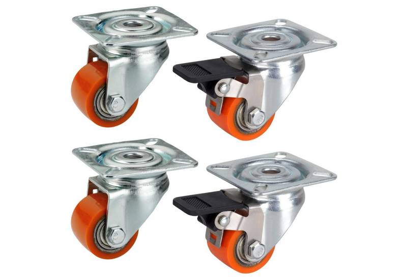 Dörner + Helmer Schwerlastrolle, Mini-Schwerlastrollen-Set 4 Stück Schwerlast Transportrollen 300 kg Tr von Dörner + Helmer