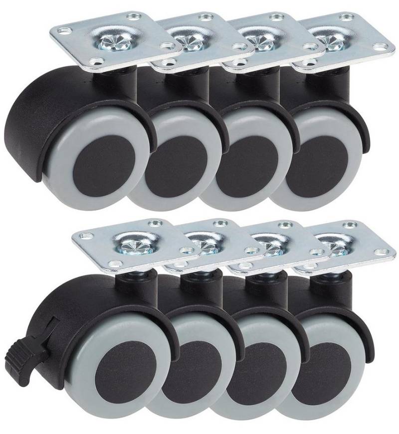 Dörner + Helmer Schwerlastrolle, Parkett Doppellenkrollen Set 8 Rollen mit Feststeller für Möbel Transp Dörner + Helmer Schwerlastrolle, Parkett Doppellenkrollen Set 8 Rollen mit Feststeller für Möbel Transp von Dörner + Helmer