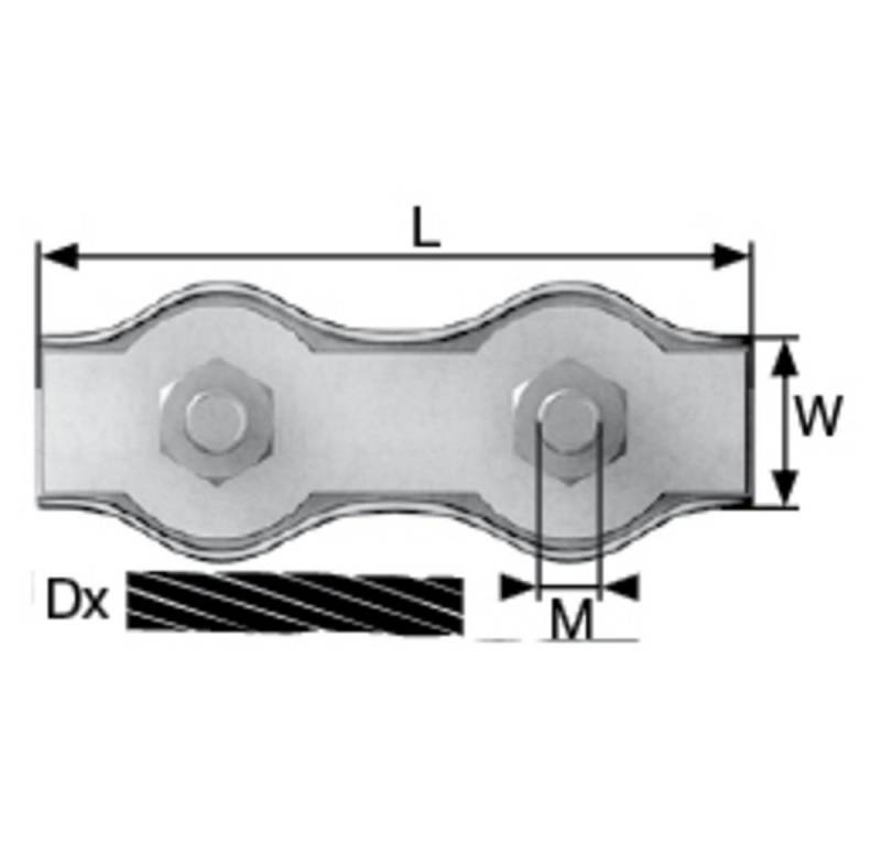 Dörner + Helmer Seilklammern Seilklemme 2 mm Stahl galvanisch verzinkt dörner + helmer 4814444 20 von Dörner + Helmer