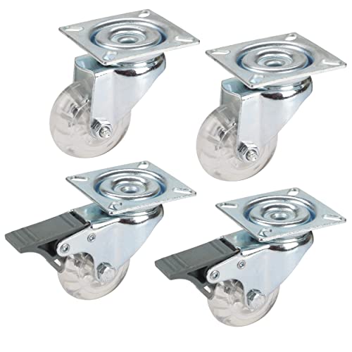 Dörner + Helmer Set Design-Rollen (je 2x Lenkrolle + Lenkrolle mit Totalfeststeller, 50 x 20 mm, Tragkraft 40kg/Rolle) 450551 von Dörner + Helmer