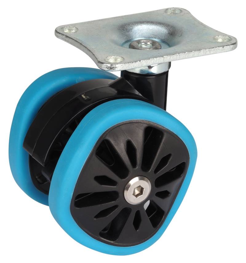 Design-Doppelrolle 58 x 10,5 mm Tragkr. 70 kg blau von Dörner & Helmer