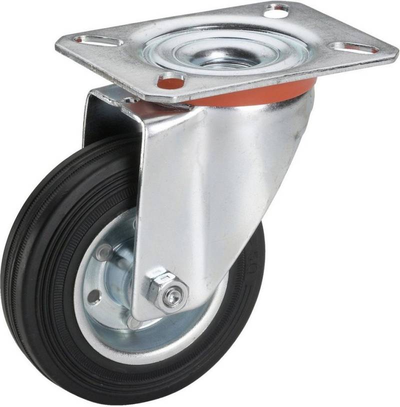 Dörner + Helmer Möbelrolle Lenkrolle mit Platte 100 x 30 mm, Tragkr. 70 kg von Dörner + Helmer