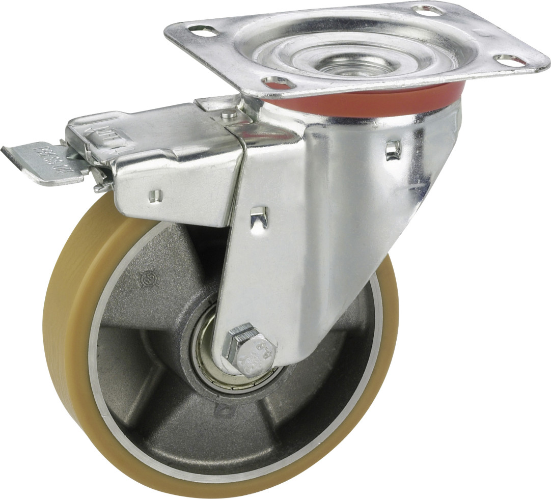 Geräte-Lenkrolle mit Totalfeststeller 100 x 30 mm Tragkr. 200 kg Geräte-Lenkrolle mit Totalfeststeller 100 x 30 mm Tragkr. 200 kg von Dörner & Helmer