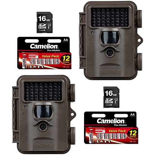 DÖRR Snapshot Mini Black 30MP 4K Komplettset | Überwachungskamera - Wildkamera - Fotofalle - 30MP - Ultra HD 4K Videos - 940nm IR LEDs - Black LEDs | für den Innen- und Außenbereich (2er Starter-Kit) von DÖRR