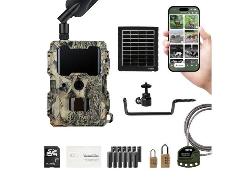 Dörr Wildkamera DÖRR Cloud Mini 4G/LTE Überwachungskamera, Simlockfrei, 12MP, Full HD (Außenbereich, Innenbereich, DÖRR App für iOS, Android & Web, 4G Bild-& Videoversand, Infrarotblitz) von Dörr