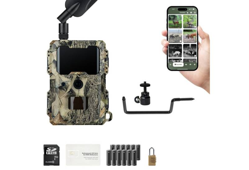 Dörr Wildkamera DÖRR Cloud Mini 4G/LTE Überwachungskamera, Simlockfrei, 12MP, Full HD (Außenbereich, Innenbereich, DÖRR App für iOS, Android & Web, 4G Bild-& Videoversand, Infrarotblitz) von Dörr